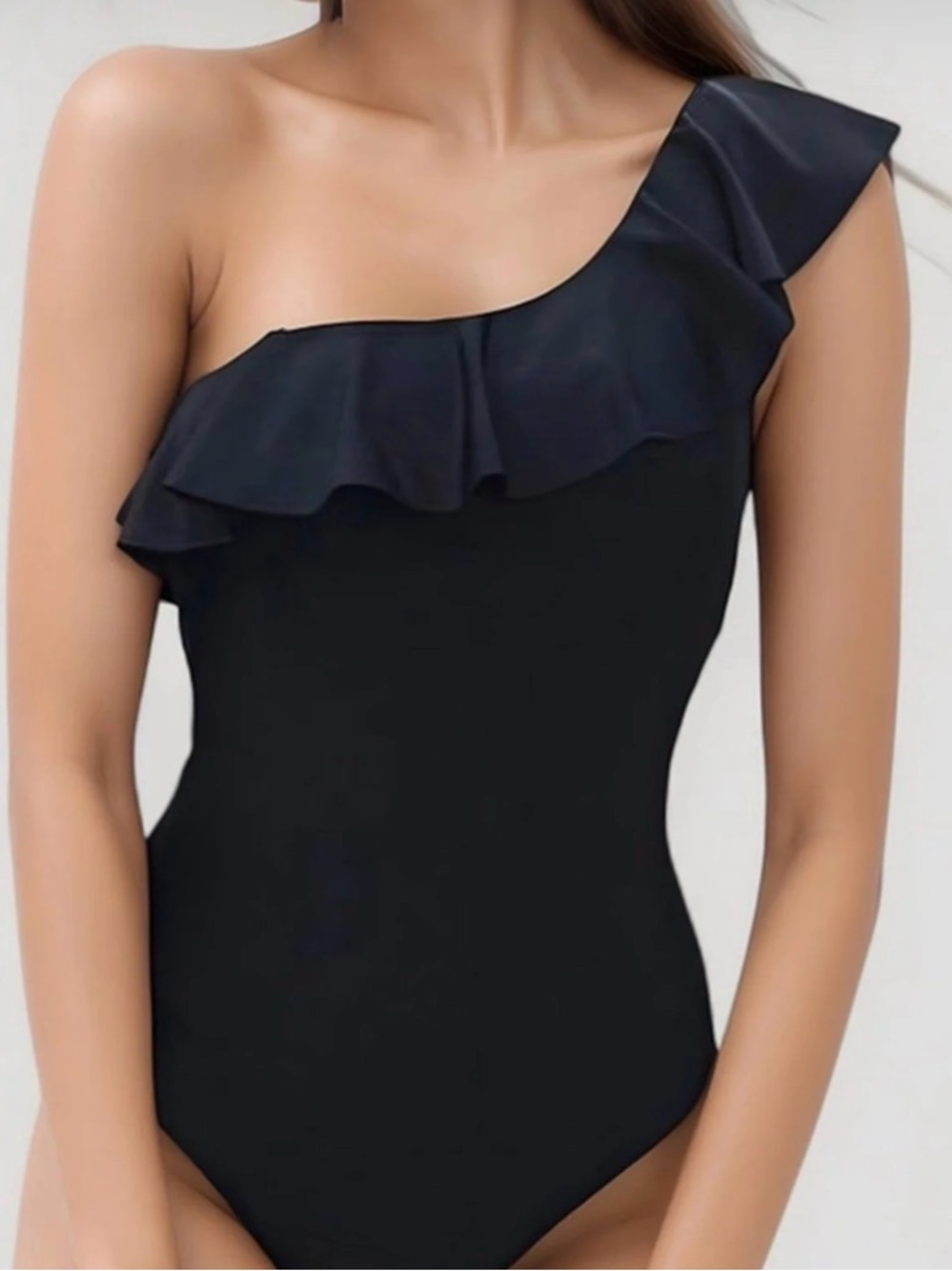 Show me your mumu Ophelia ruffle top bodysuit size m black